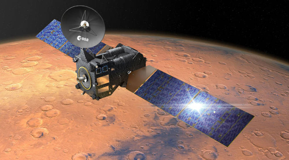 Satellite de la mission ExoMars orbitant autour de la Planète rouge