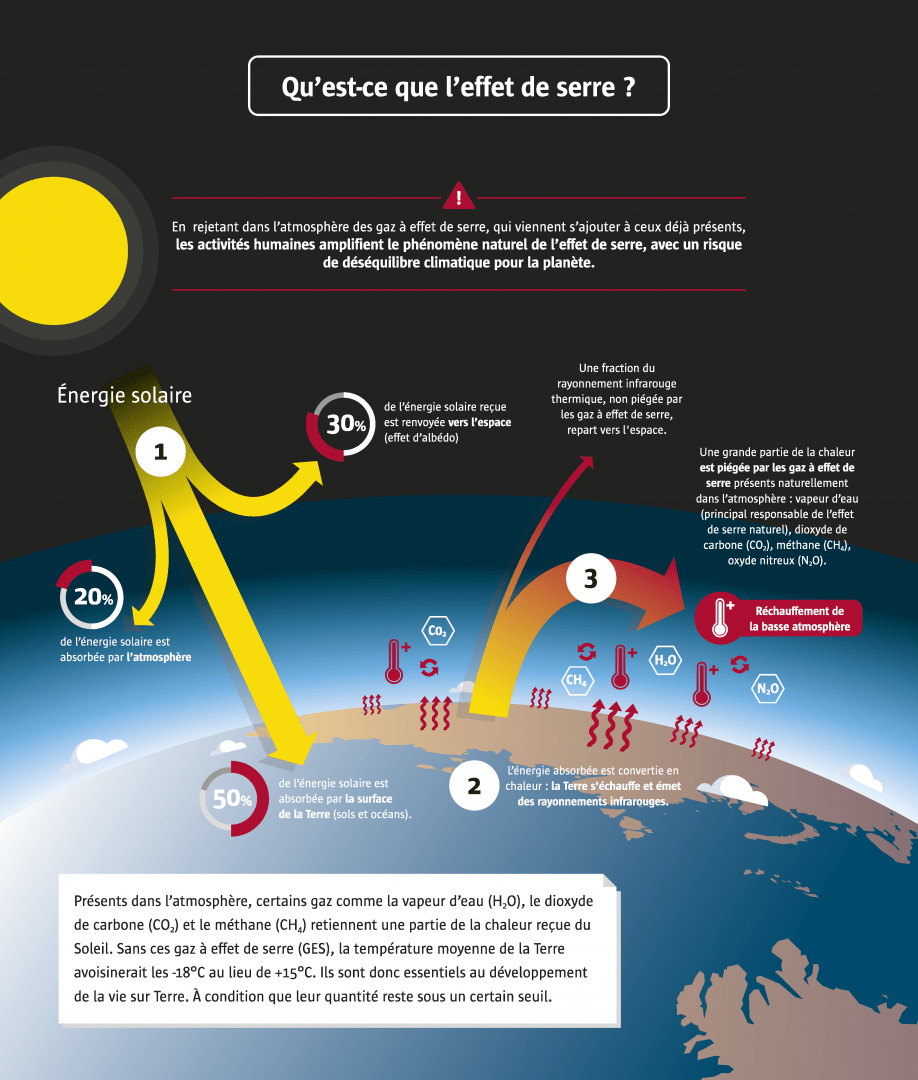Infographie Qu'est ce que l'effet de serre ?
