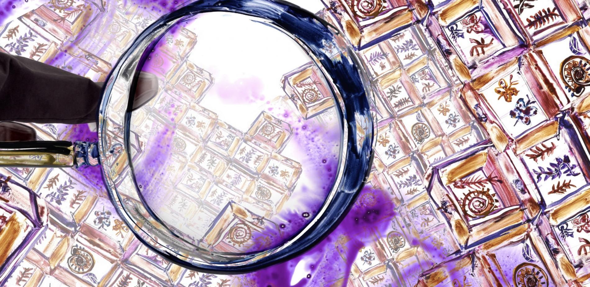 loupe stylisée en peinture