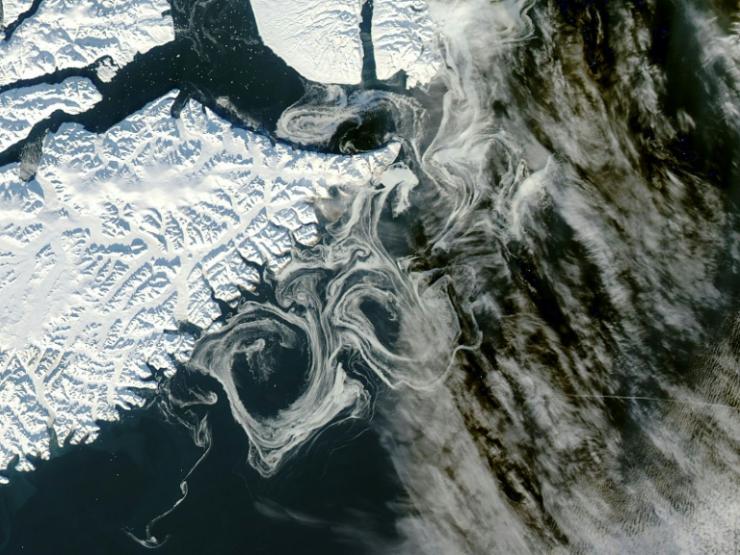 groenland vue d'un satellite