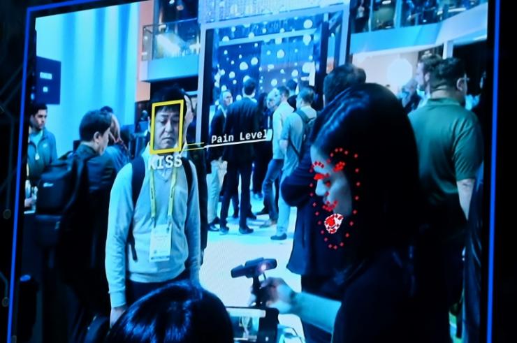 Un outil de reconnaissance faciale exposé par Intel à Las Vegas lors du dernier Consumer Electronic Show (CES) en janvier.  © AFP/Archives Robyn Beck