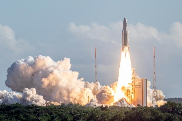 Lancement par Ariane 5 de quatre satellites Galileo, à Kourou le 25 juillet 2018  © AFP