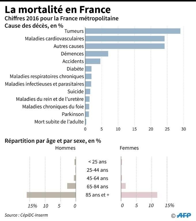 La mortalité en France © AFP Maryam EL HAMOUCHI