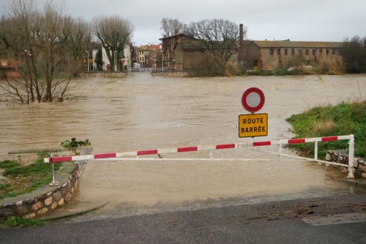 Inondations à Estagel lors de la tempête Gloria, le 22 janvier 2020 dans les Pyrénées-Orientales © AFP RAYMOND ROIG