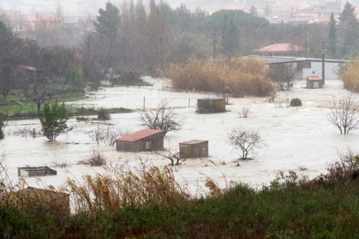 Inondations à Saint-Paul-de-Fenouillet lors de la tempête Gloria, le 22 janvier 2020 dans les Pyrénées-Orientales © AFP RAYMOND ROIG