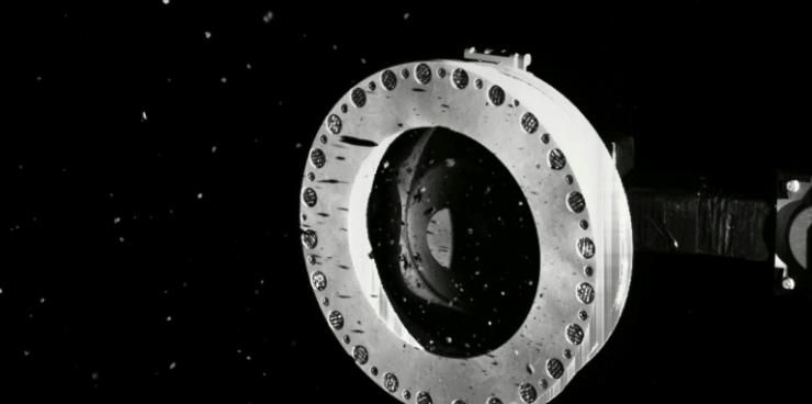 La tête du mécanisme de collecte TAGSAM, au bout du bras de la sonde Osiris-Rex © NASA/AFP 