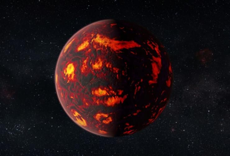 Illustration artistique fournie le 12 février 2016 par l'Agence Spatiale Européenne de l'exoplanète 55 Cancri