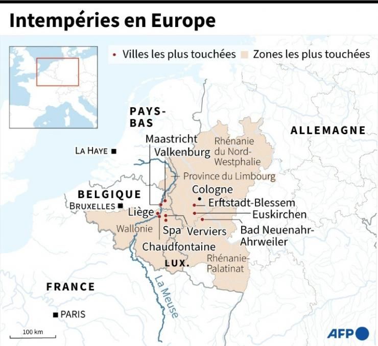 Les intempéries en Europe © AFP