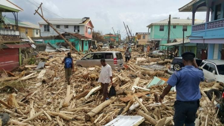 Dégâts causés par l'ouragan Maria à Roseau, en Dominique, le 20 septembre 2017 © AFP STR
