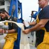 Des marins de la station biologique de Roscoff, dans le Finistère, collectent en mer du plancton, le 23 juin 2022 © AFP Fred Tanneau