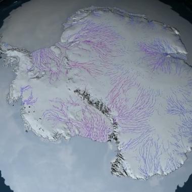 Voir la vidéo de Un gigantesque lac sous les glaces de l’Antarctique...