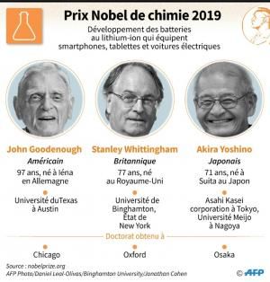 Le Nobel de chimie aux pères des batteries au lithium-ion, sur fond d'urgence climatique