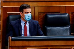 Le Premier ministre espagnol Pedro Sanchez lors d'une session au Parlement à Madrid le 20 mai 2020 © POOL/AFP Andres Ballesteros 