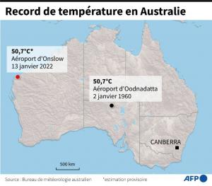 Température record relevée en Australie : 50,7 °C