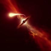 Voir la vidéo de Un spaghetti stellaire aspiré par un trou noir
