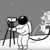 Voir la vidéo de Il est le premier cameraman de la Lune !